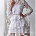 Long Sleeve Fashion Women Mesh Casual Dress